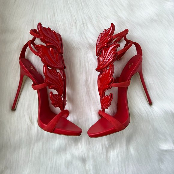 Giuseppe Zanotti Women's Red Coline 110 Wing Sandals Size 38.5 - Picture 6 of 13